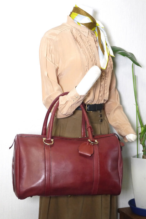 Cartier 本革定番ボストン（ボルドー・大）