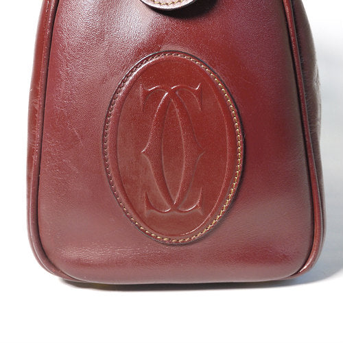 Cartier 本革定番ボストン（ボルドー・大）