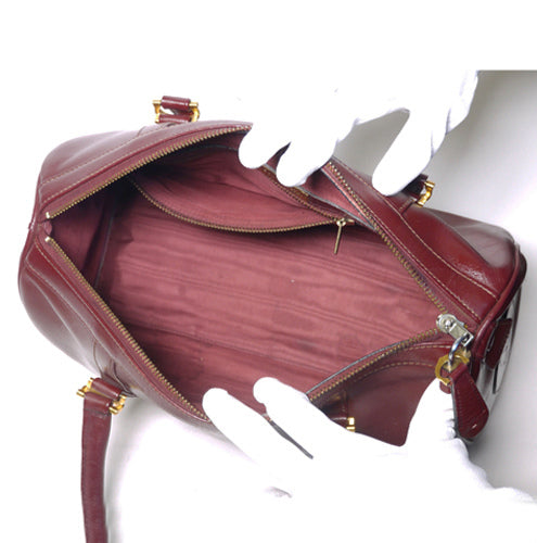 Cartier 本革定番ボストン（ボルドー・大）