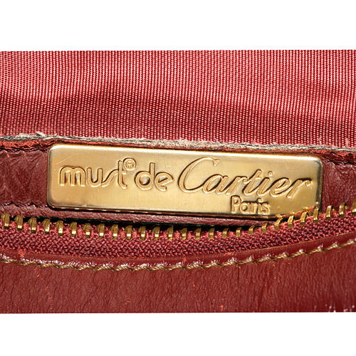 Cartier 本革定番ボストン（ボルドー・大）