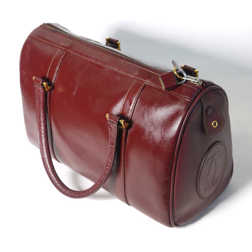 Cartier 本革定番ボストン（ボルドー・大）