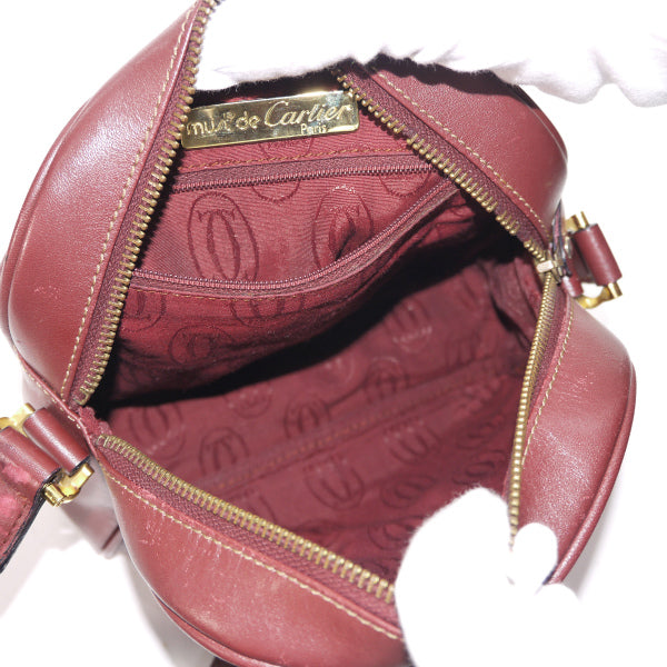 Cartier　<訳あり>斜めがけミニポシェット(ボルドー)