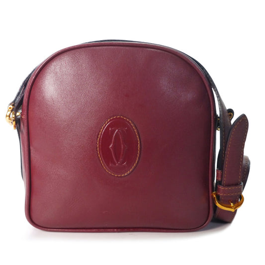 Cartier　<訳あり>斜めがけミニポシェット(ボルドー)
