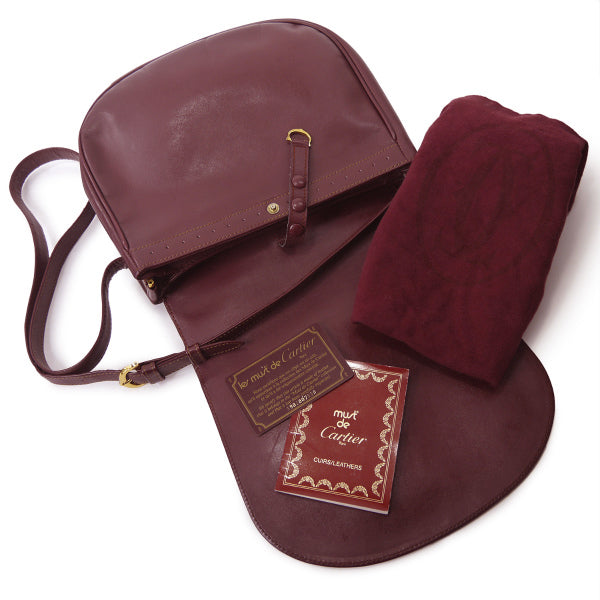 Cartier マストライン２層式半円ショルダー（ボルドー）