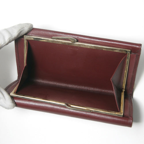 Cartier　ボルドー　ガマグチ　長財布