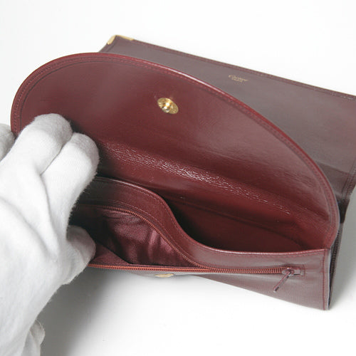Cartier　ボルドー　ガマグチ　長財布
