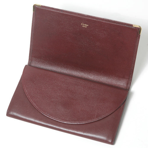 Cartier　ボルドー　ガマグチ　長財布