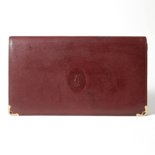 Cartier　ボルドー　ガマグチ　長財布