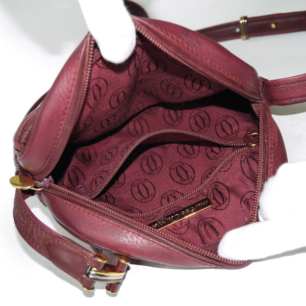 Cartier　フリンジ付 定番ミニポシェット（ボルドー）