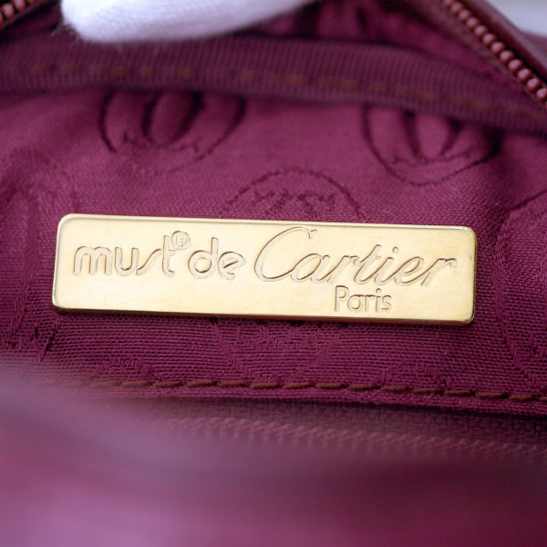 Cartier　フリンジ付 定番ミニポシェット（ボルドー）