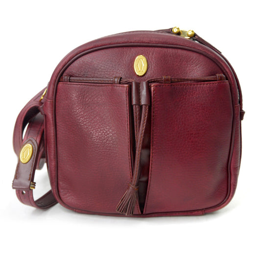 Cartier　フリンジ付 定番ミニポシェット（ボルドー）