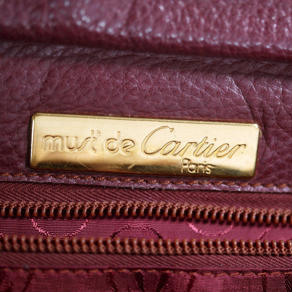Cartier マストライン半円ポシェット（ボルドー）