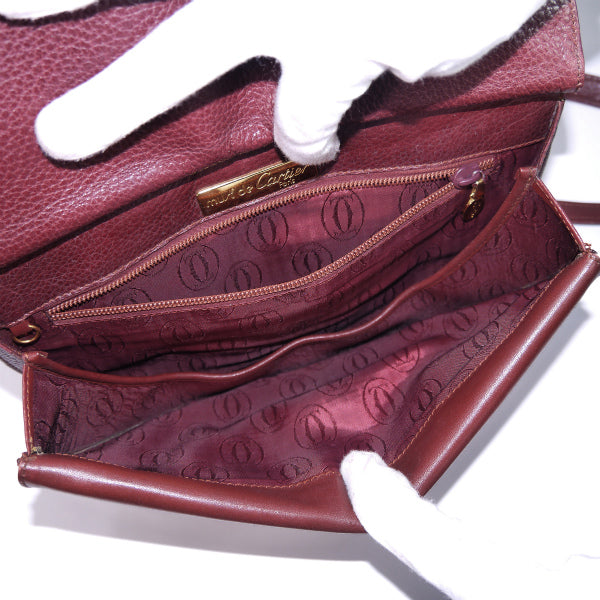Cartier マストライン半円ポシェット（ボルドー）