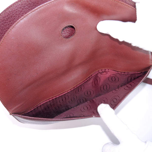 Cartier マストライン半円ポシェット（ボルドー）