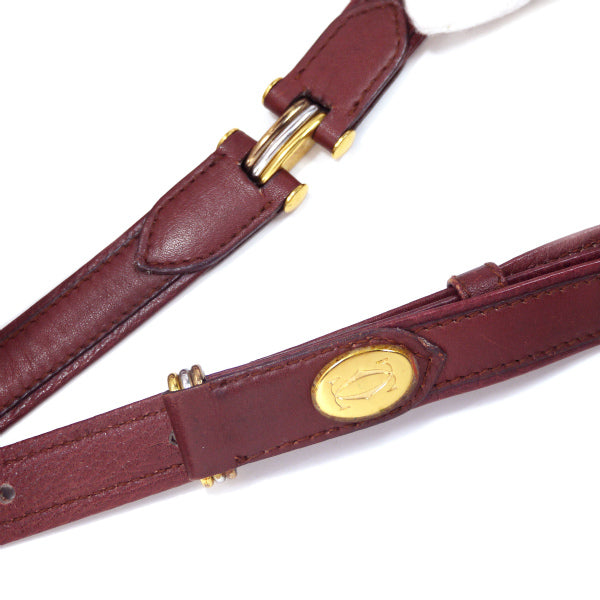 Cartier マストライン半円ポシェット（ボルドー）