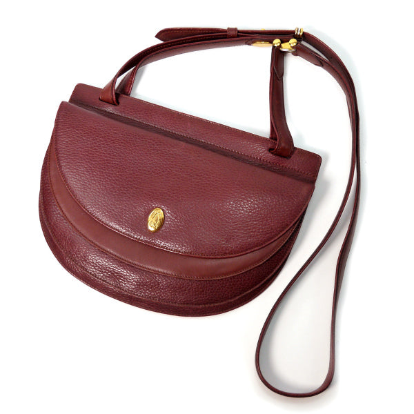 Cartier マストライン半円ポシェット（ボルドー）