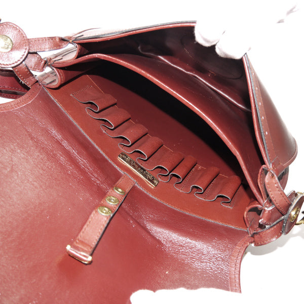 Cartier　ペンホルダー付き半円斜めがけショルダー（ボルドー）