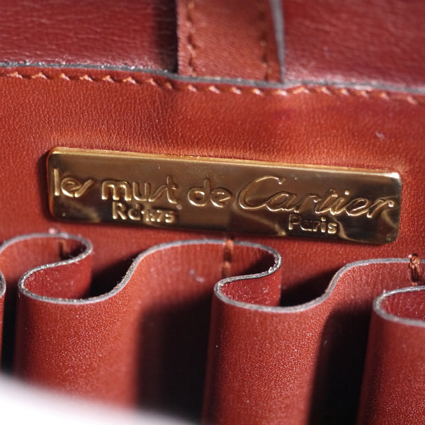 Cartier　ペンホルダー付き半円斜めがけショルダー（ボルドー）