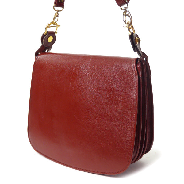 Cartier　ペンホルダー付き半円斜めがけショルダー（ボルドー）