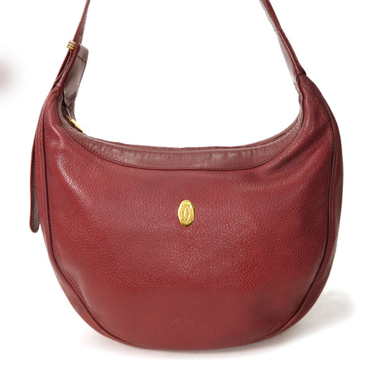 Cartier 三日月ショルダーバッグ（ボルドー）