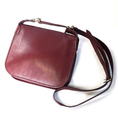 Cartierボルドー色ミニポシェット