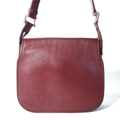 Cartierボルドー色ミニポシェット