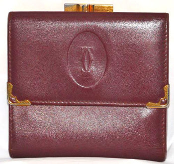 Cartierボルドー２つ折れ財布