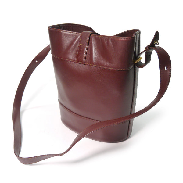 Cartier レア！総革2WAYバケットバッグ（ボルドー）