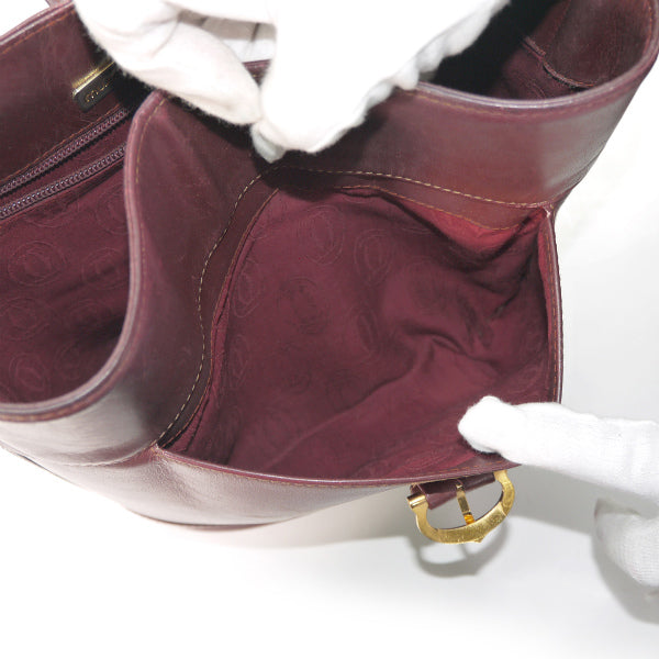 Cartier レア！総革2WAYバケットバッグ（ボルドー）