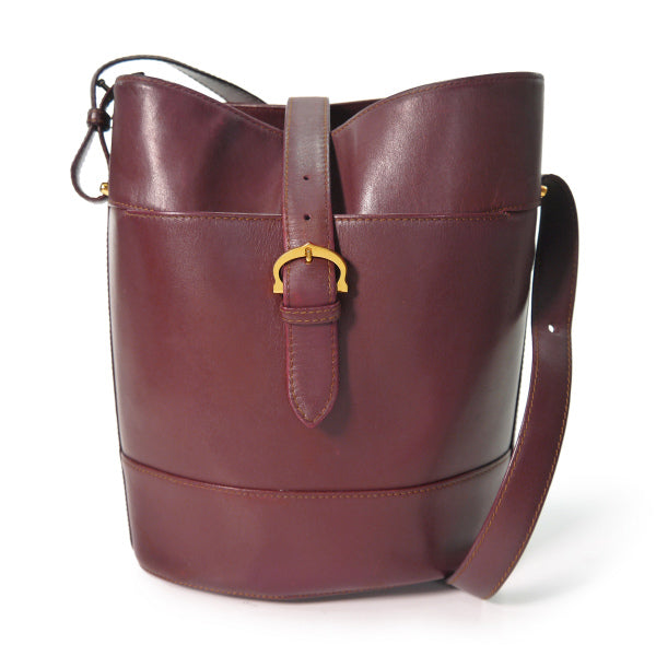 Cartier レア！総革2WAYバケットバッグ（ボルドー）