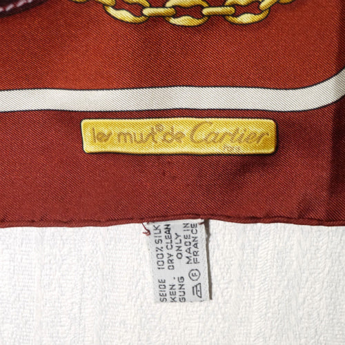 Cartier ベルトモチーフ大判スカーフ（ボルドー）
