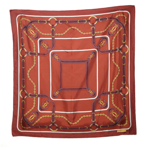 Cartier ベルトモチーフ大判スカーフ（ボルドー）