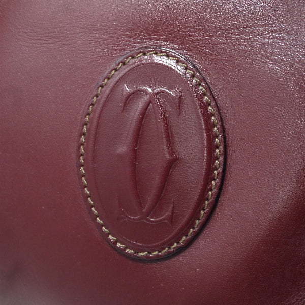 Cartier　ミニ巾着レザーショルダー（ボルドー）