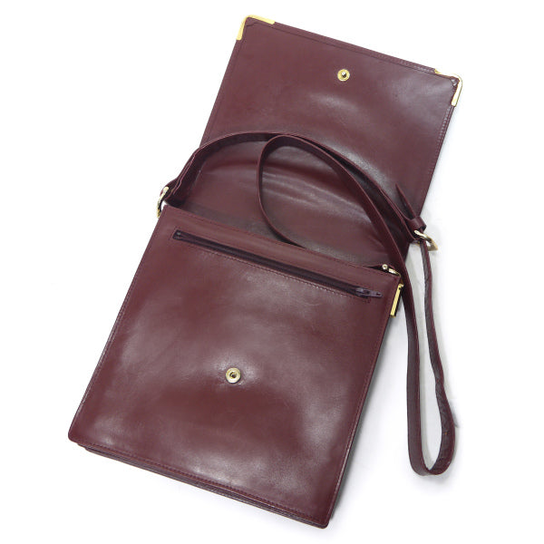 Cartierボルドー　斜めがけショルダー