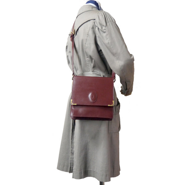 Cartierボルドー　斜めがけショルダー