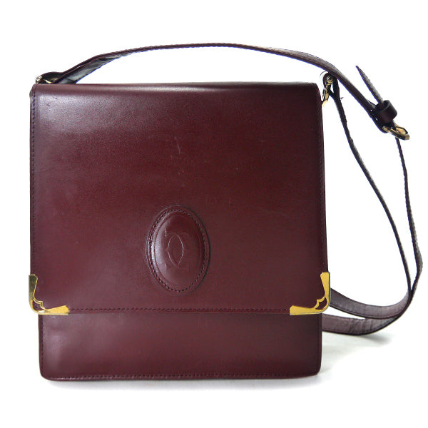 Cartierボルドー　斜めがけショルダー