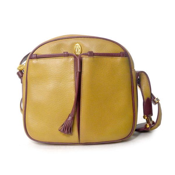 Cartier　フリンジ付 定番ミニポシェット（マスタードイエロー）