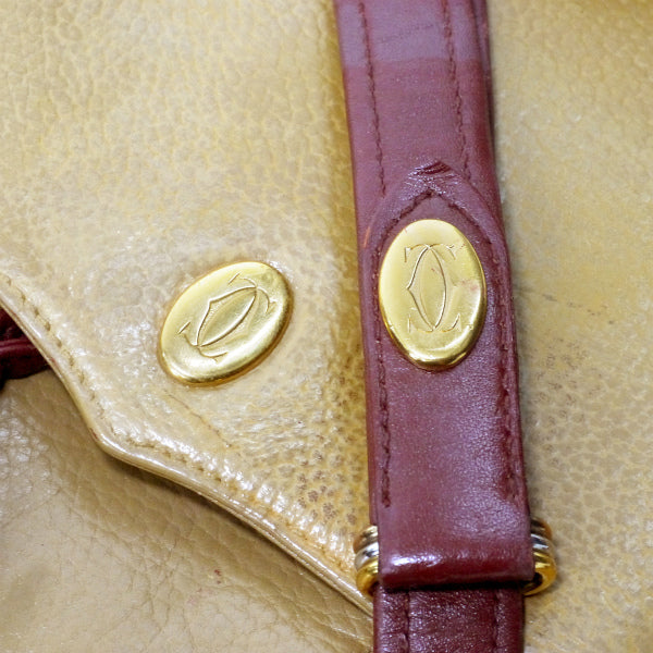 Cartier バイカラー斜めがけポシェット(ボルドー×マスタード)