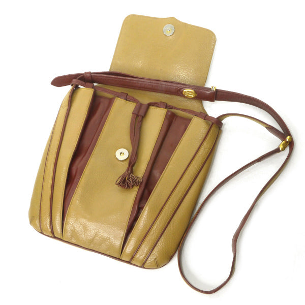 Cartier バイカラー斜めがけポシェット(ボルドー×マスタード)