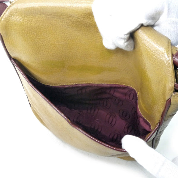 Cartier バイカラー斜めがけポシェット(ボルドー×マスタード)