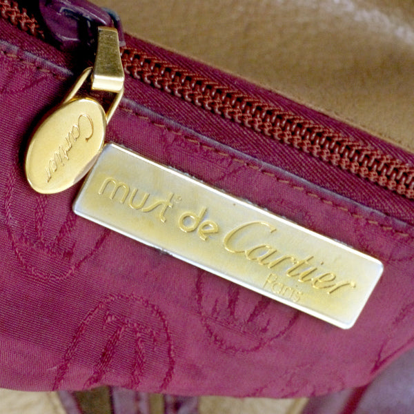 Cartier バイカラー斜めがけポシェット(ボルドー×マスタード)