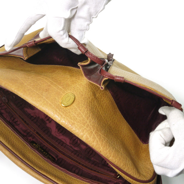 Cartier　マストライン バイカラー大型ショルダー（マスタード）