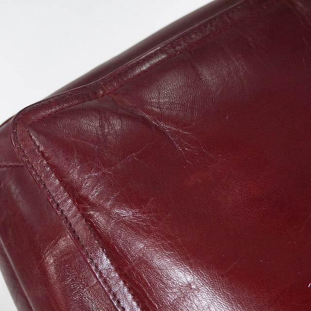 Cartier　2WAY縦長ロゴ レザーバッグ（ボルドー）