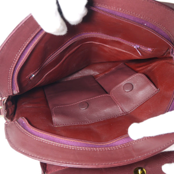 Cartier　2WAY縦長ロゴ レザーバッグ（ボルドー）