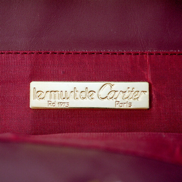 Cartier　2WAY縦長ロゴ レザーバッグ（ボルドー）