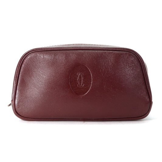Cartier　レザーポーチ・ペンケース（ボルドー）