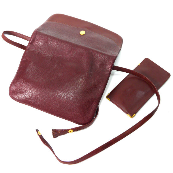 Cartier マストライン半円2WAYバッグ&眼鏡入れセット（ボルドー）