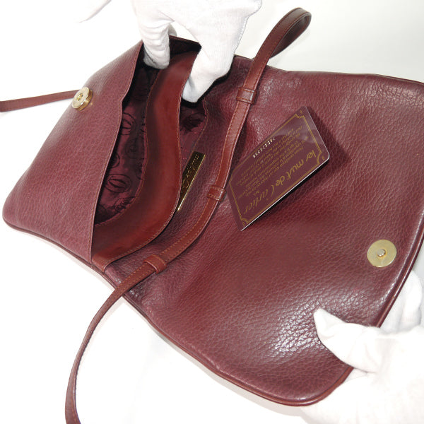 Cartier マストライン半円2WAYバッグ&眼鏡入れセット（ボルドー）