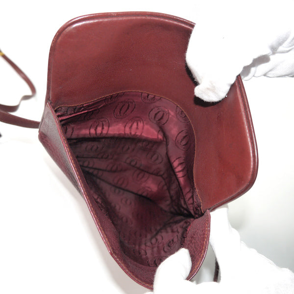 Cartier マストライン半円2WAYバッグ&眼鏡入れセット（ボルドー）