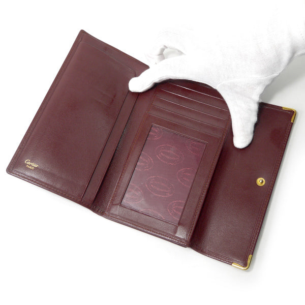 Cartier　マストライン レザー長財布（ボルドー）